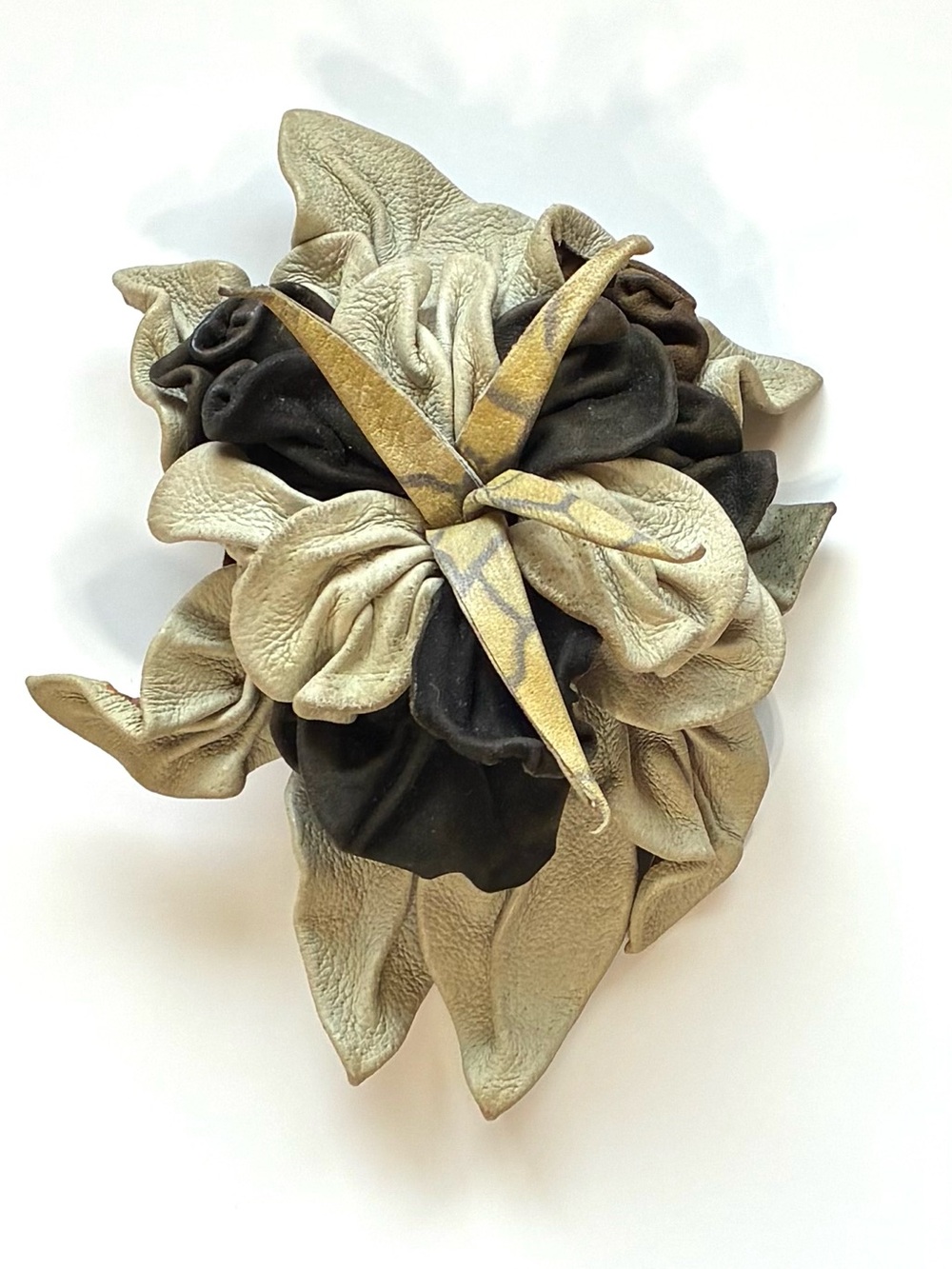 Vintage  Unique Natural Leather Barrette for Women’s Hair